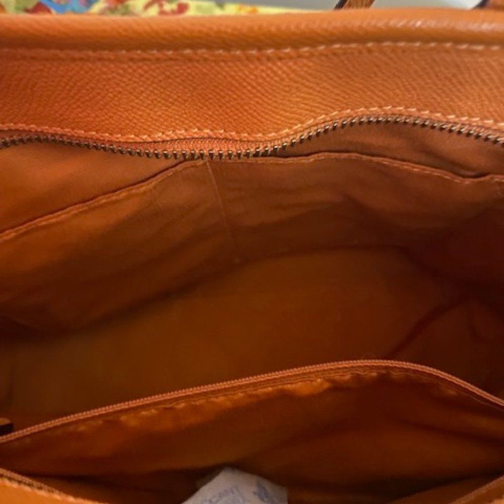 Coach (f58846) City Tote Tangerine Crossgrain Leather Zip Top - Picture 11 of 15